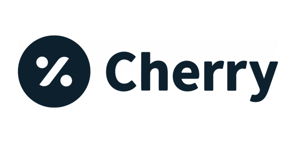 Cherry logo with percentage symbol.
